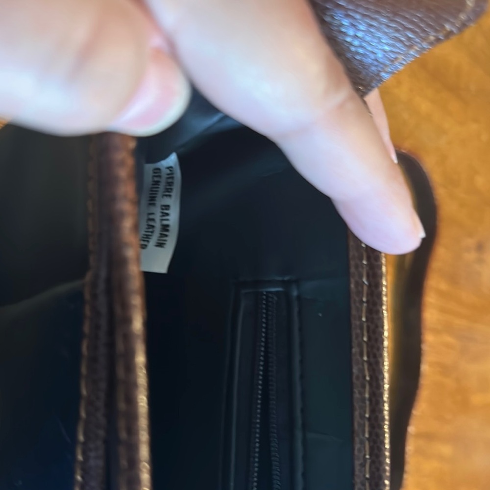 Vintage Pierre Balmain Genuine Leather Black and Brown Crossbody Bag - Picture 8 of 8